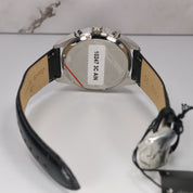 Claude Bernard Men's Silver Dial Black Leather Chronograph Watch 10247-3C-AIN