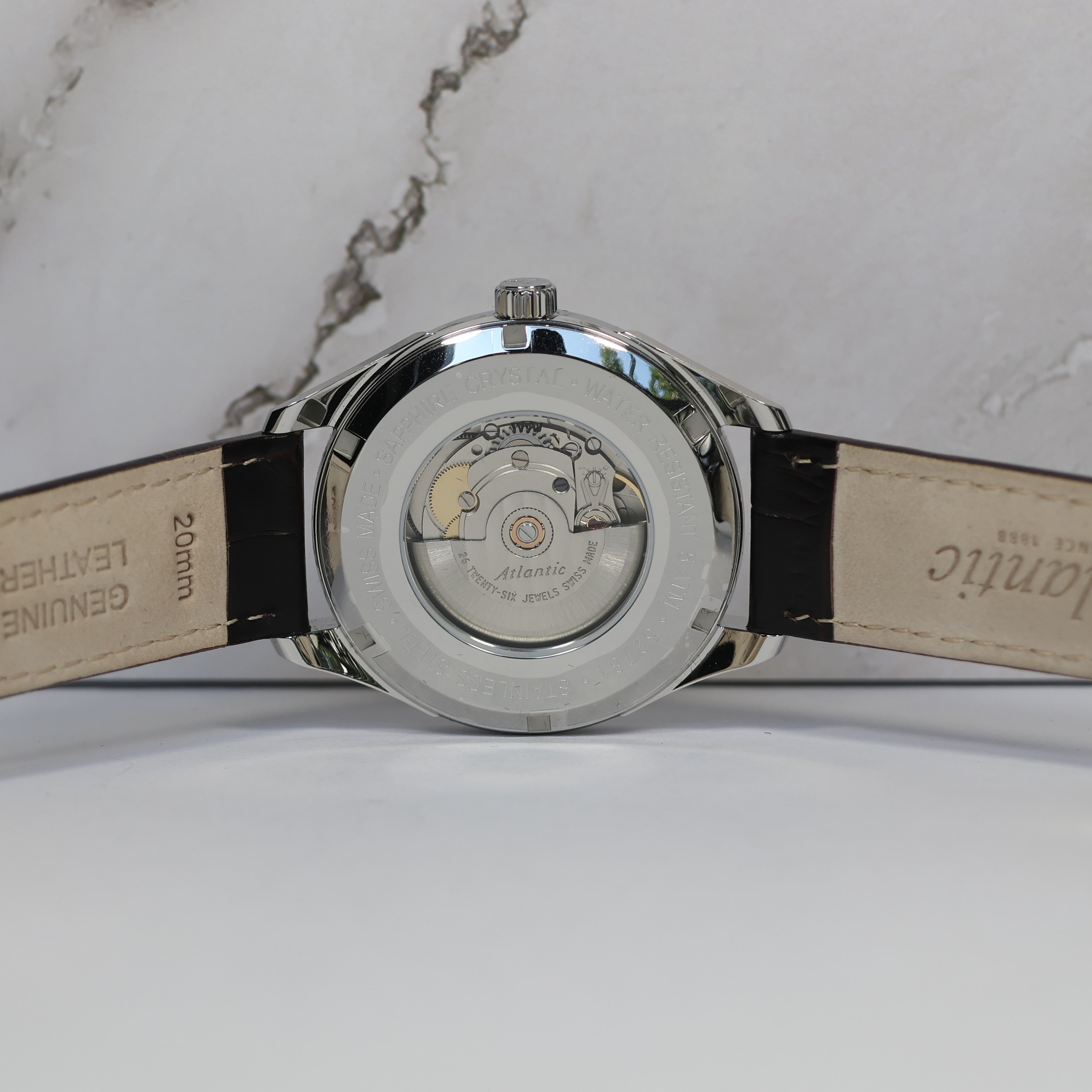 Atlantic Worldmaster COSC Chronometer Men's White Dial Brown Leather Watch 52781.41.21