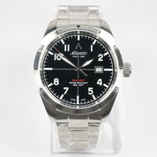 Atlantic Seaflight Men's Black Dial Stainless Steel Quartz Watch 70356.41.65