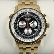 Swiss Alpine Military Men's Black Dial Stainless Steel Chronograph Watch 7078.9117