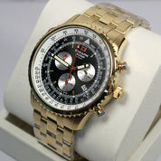 Swiss Alpine Military Men's Black Dial Stainless Steel Chronograph Watch 7078.9117