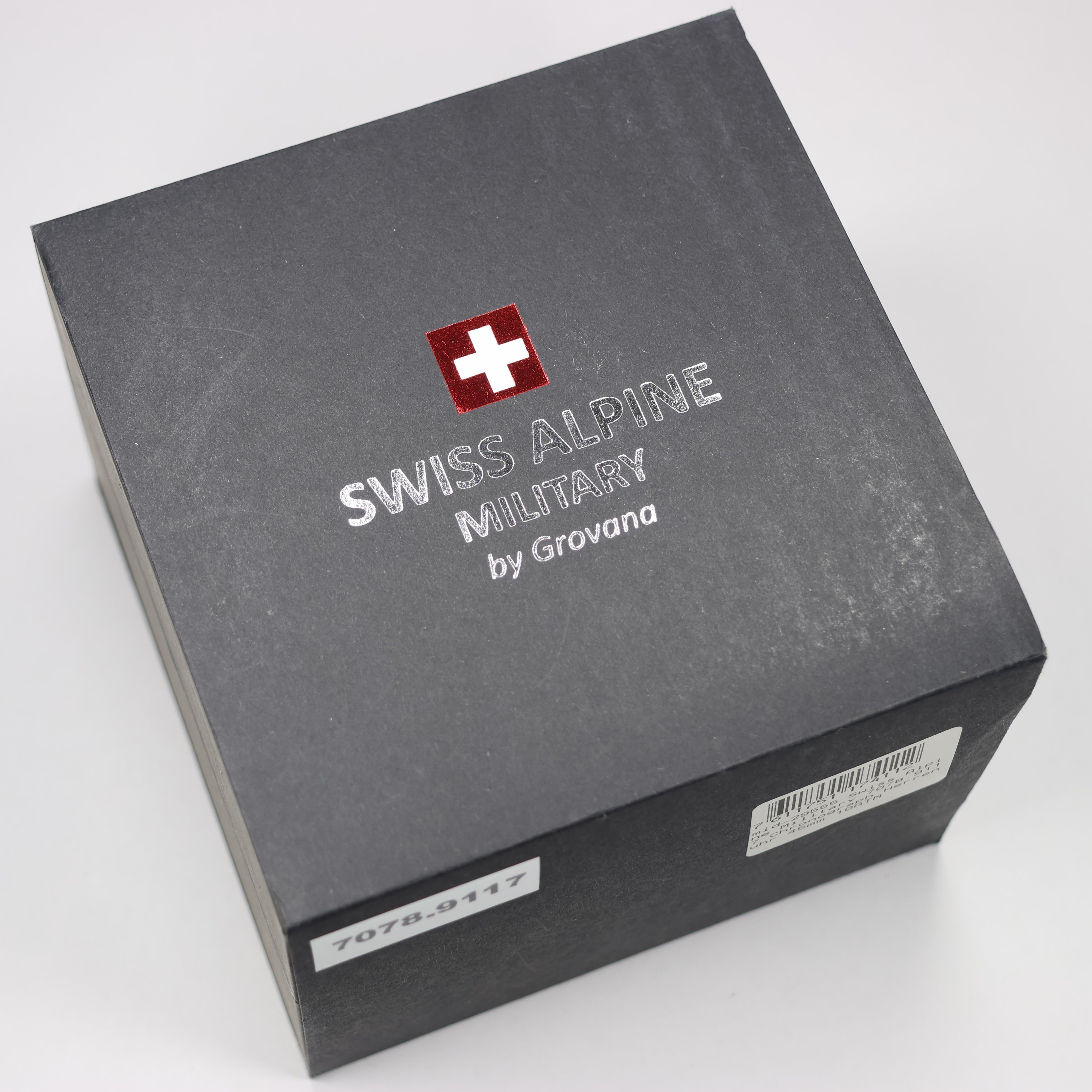 Swiss Alpine Military Men's Black Dial Stainless Steel Chronograph Watch 7078.9117