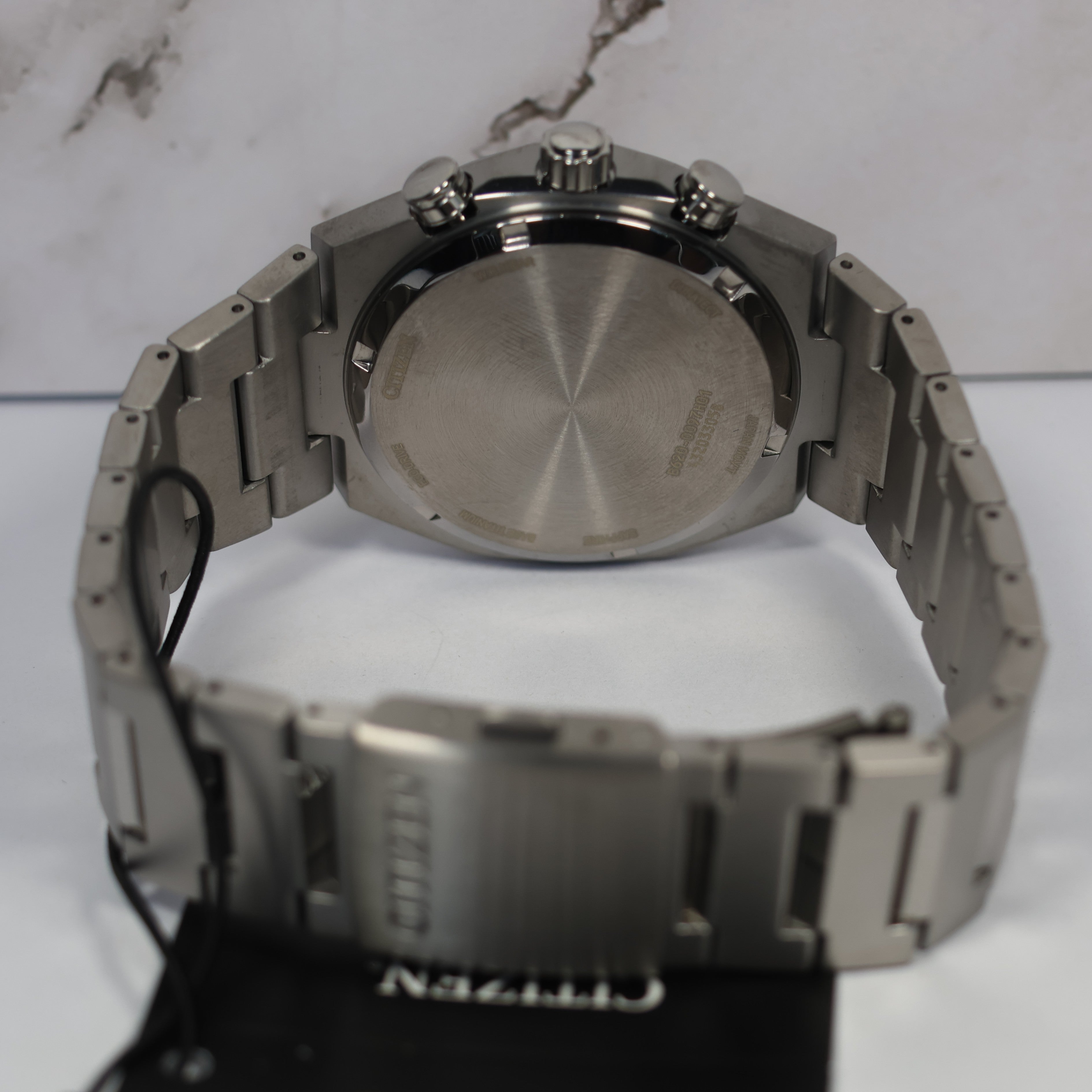 Citizen Zenshin Eco-Drive Men's Salmon Dial Titanium Chronograph Watch CA4610-85Z