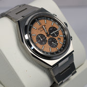 Citizen Zenshin Eco-Drive Men's Salmon Dial Titanium Chronograph Watch CA4610-85Z
