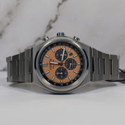 Citizen Zenshin Eco-Drive Men's Salmon Dial Titanium Chronograph Watch CA4610-85Z