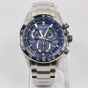 Citizen Eco-Drive Men's Blue Dial Stainless Steel Perpetual Chronograph Watch CB5914-89L