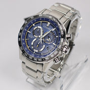Citizen Eco-Drive Men's Blue Dial Stainless Steel Perpetual Chronograph Watch CB5914-89L