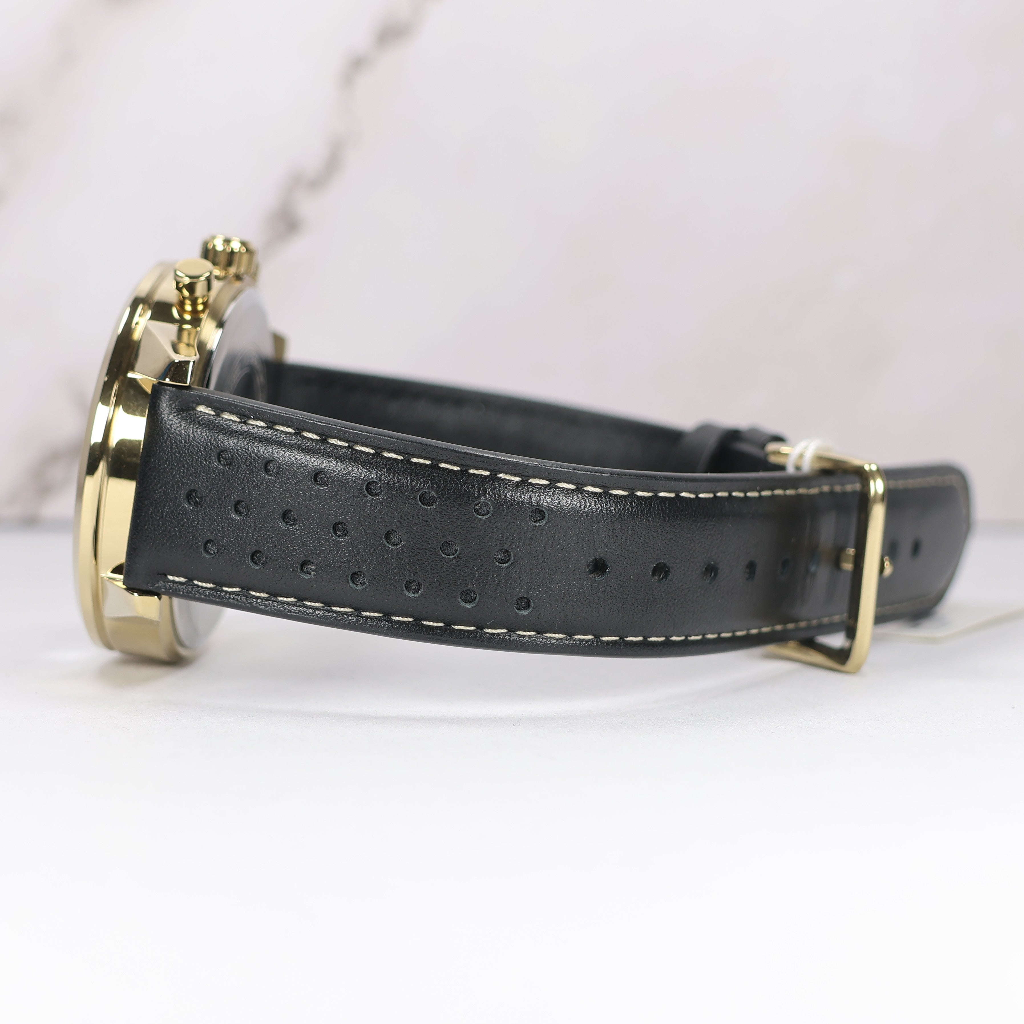 Casio Edifice Men's Green Dial Black Leather Chronograph Watch EFR-575CL-3AEF