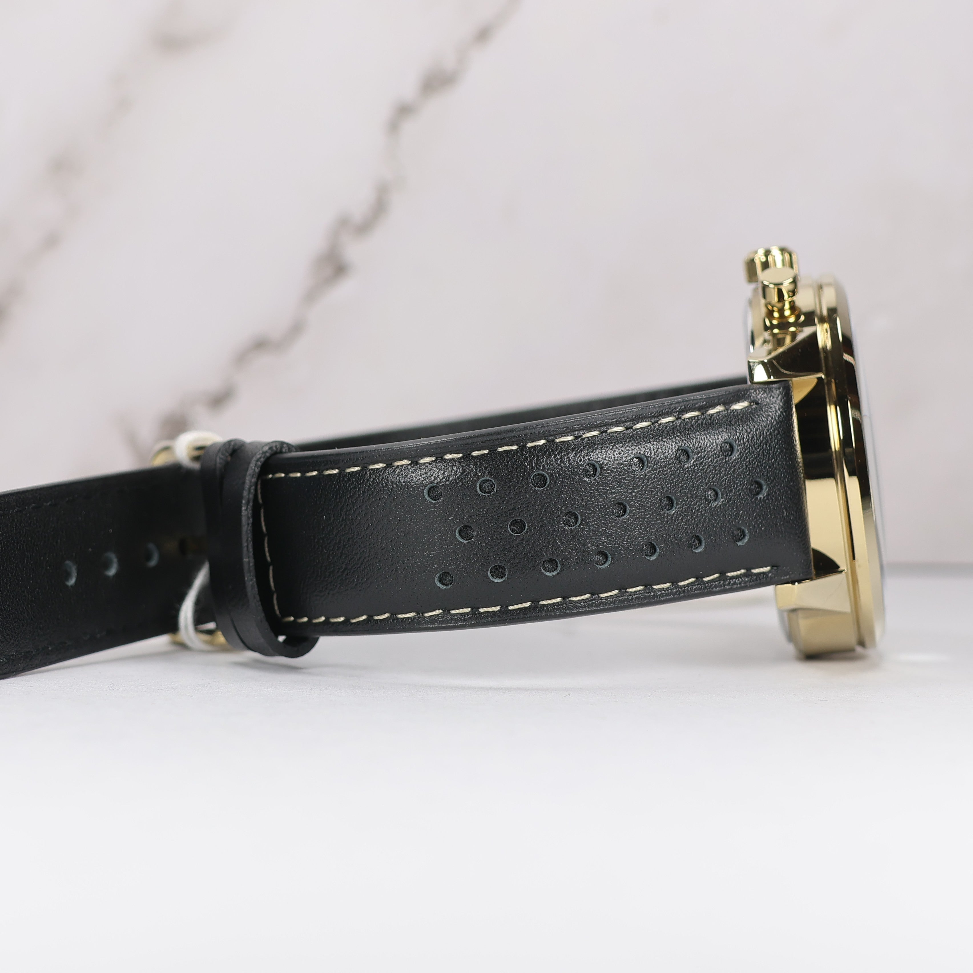 Casio Edifice Men's Green Dial Black Leather Chronograph Watch EFR-575CL-3AEF