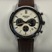 Casio Edifice Men's Cream Dial Brown Leather Chronograph Watch EFR-575L-7AEF