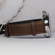 Casio Edifice Men's Cream Dial Brown Leather Chronograph Watch EFR-575L-7AEF