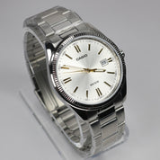 Casio Men's White Sunray Dial Stainless Steel Quartz Watch MTP-1302D-7A2