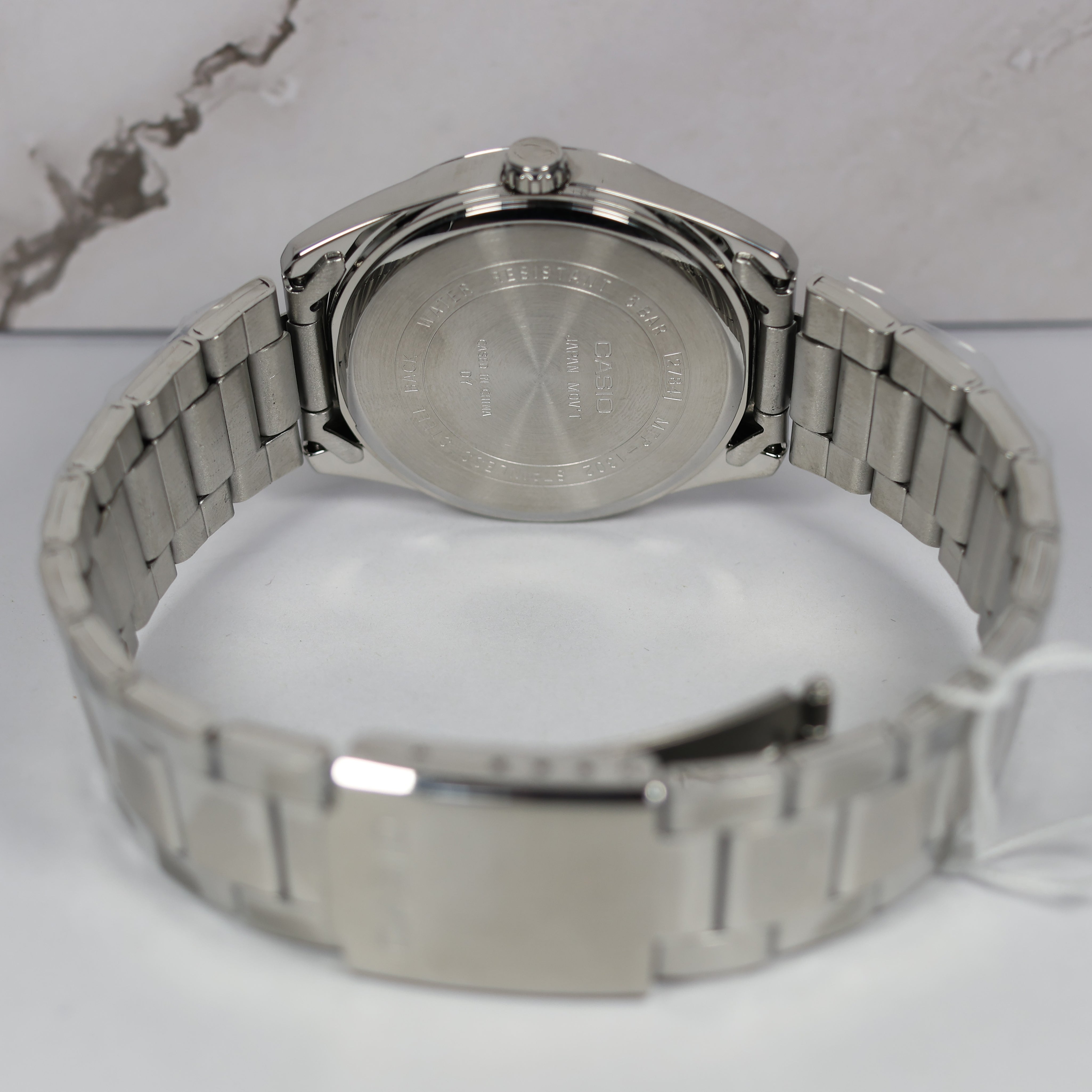 Casio Men's White Sunray Dial Stainless Steel Quartz Watch MTP-1302D-7A2