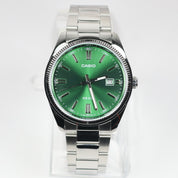 Casio Men's Vintage Green Dial Stainless Steel Quartz Watch MTP-1302PD-3AVEF