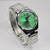 Casio Men's Vintage Green Dial Stainless Steel Quartz Watch MTP-1302PD-3AVEF