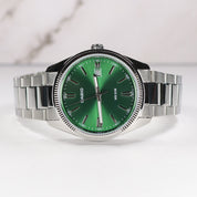 Casio Men's Vintage Green Dial Stainless Steel Quartz Watch MTP-1302PD-3AVEF