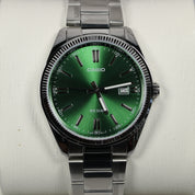 Casio Men's Vintage Green Dial Stainless Steel Quartz Watch MTP-1302PD-3AVEF