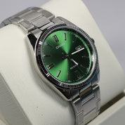 Casio Men's Vintage Green Dial Stainless Steel Quartz Watch MTP-1302PD-3AVEF