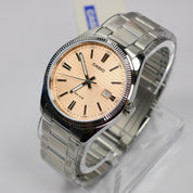 Casio Men's Vintage Salmon Pink Dial Stainless Steel Quartz Watch MTP-1302PE-4AVEF