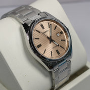 Casio Men's Vintage Salmon Pink Dial Stainless Steel Quartz Watch MTP-1302PE-4AVEF