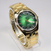 Casio Men's Green Dial Gold Band Stainless Steel Quartz Watch MTP-1302PGC-3AVEF