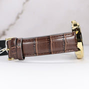 Casio Men's White Dial Brown Leather Quartz Watch MTP-V004GL-7A