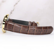 Casio Men's White Dial Brown Leather Quartz Watch MTP-V004GL-7A