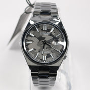 Citizen Tsuyosa Men's Black Camouflage Dial Stainless Steel Watch NJ0155-87E