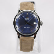 Orient Men's Classic Navy Blue Dial Tan Leather Watch RA-AC0M12L