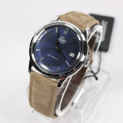 Orient Men's Classic Navy Blue Dial Tan Leather Watch RA-AC0M12L