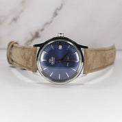 Orient Men's Classic Navy Blue Dial Tan Leather Watch RA-AC0M12L