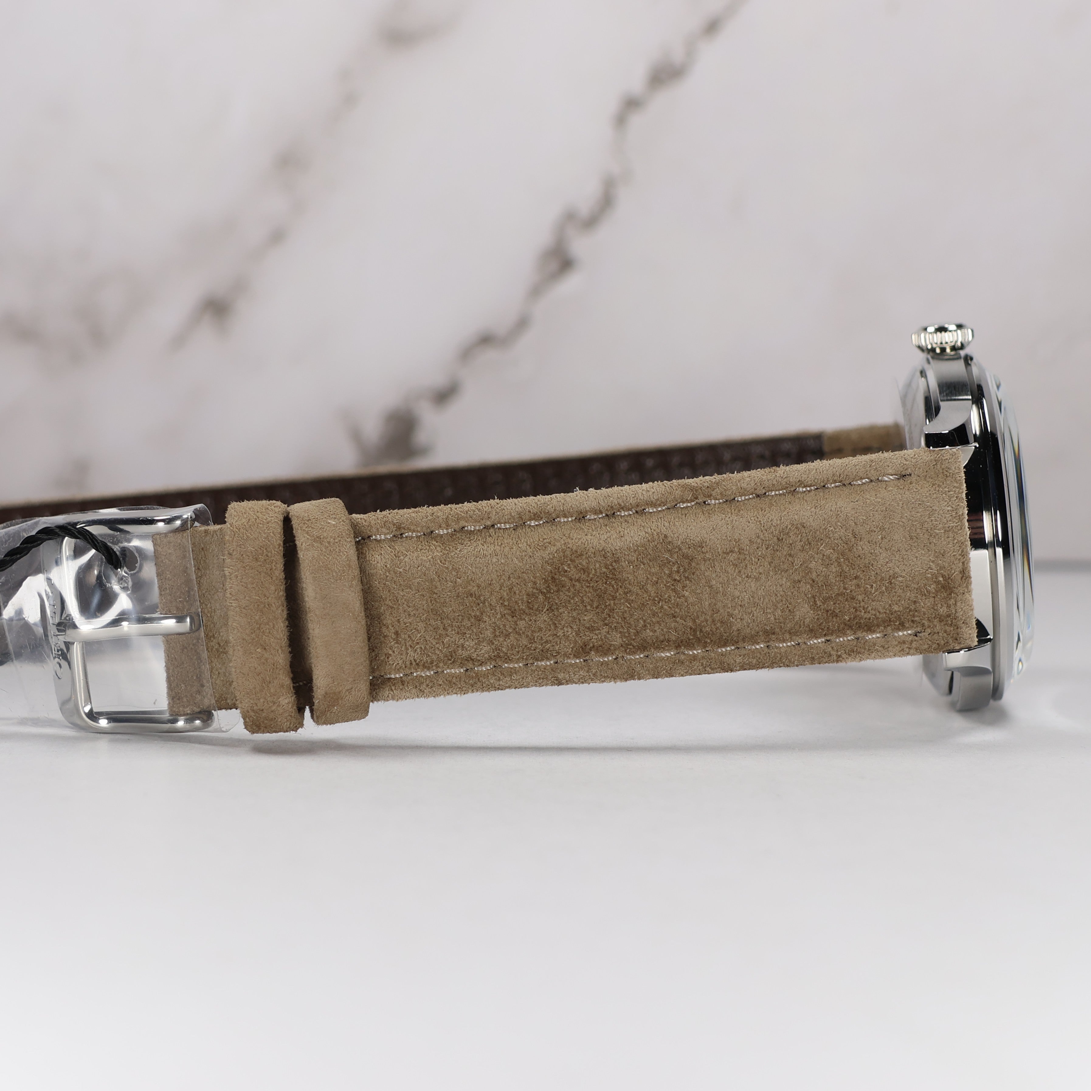 Orient Men's Classic Navy Blue Dial Tan Leather Watch RA-AC0M12L